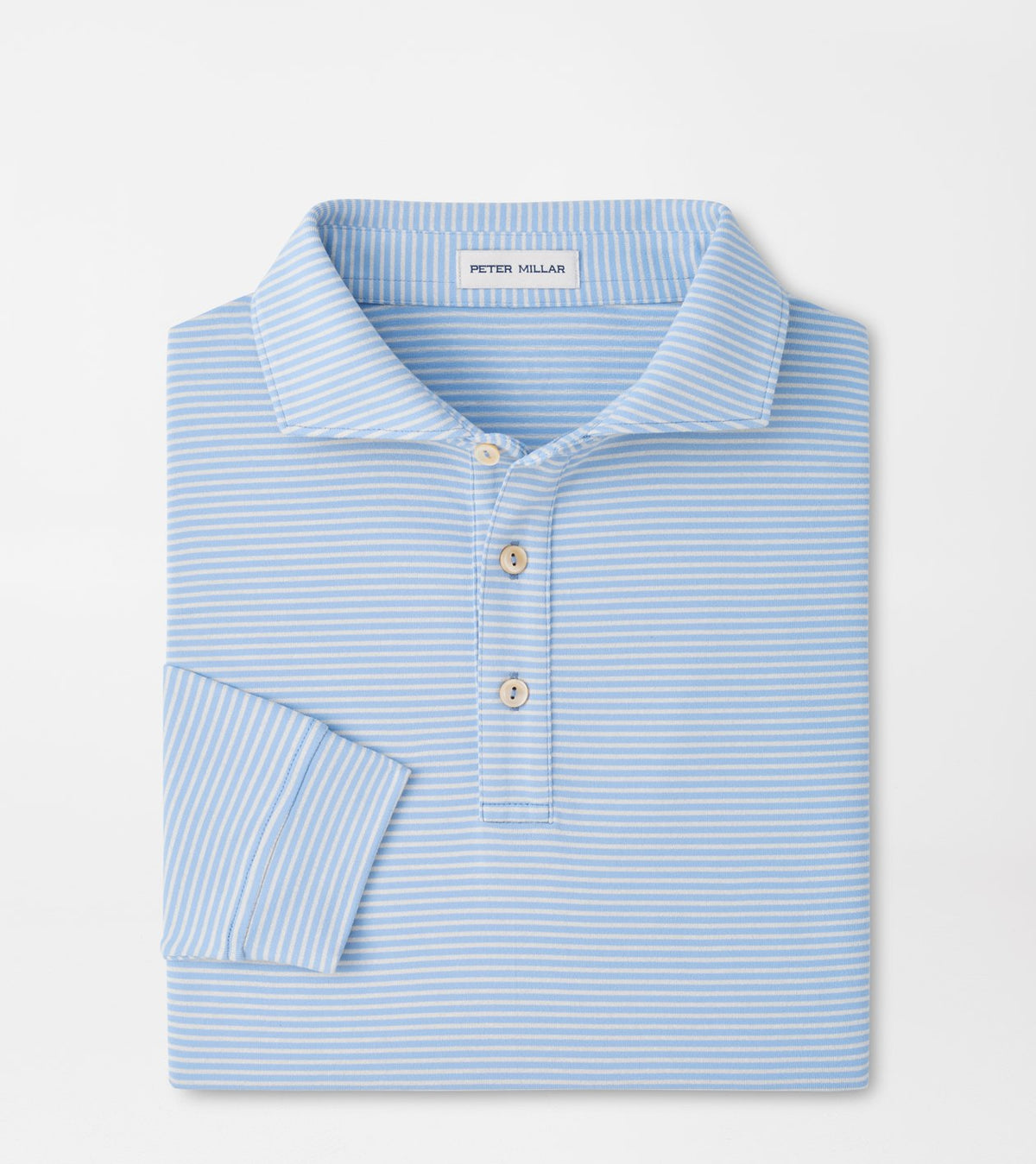 Peter Millar - Lyons Stripe Performance Jersey Long-Sleeve Polo - Lakeside