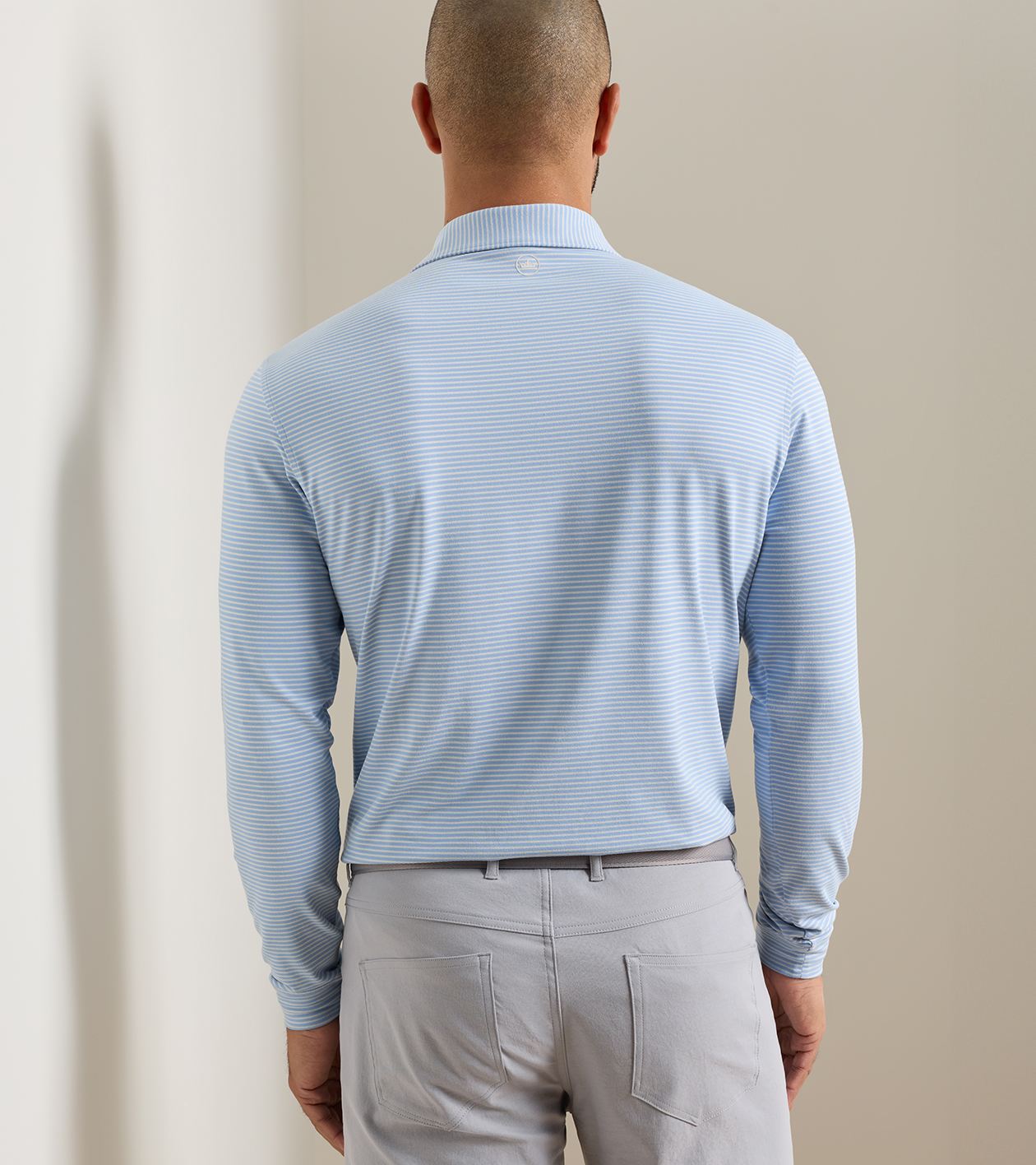 Peter Millar - Lyons Stripe Performance Jersey Long-Sleeve Polo - Lakeside