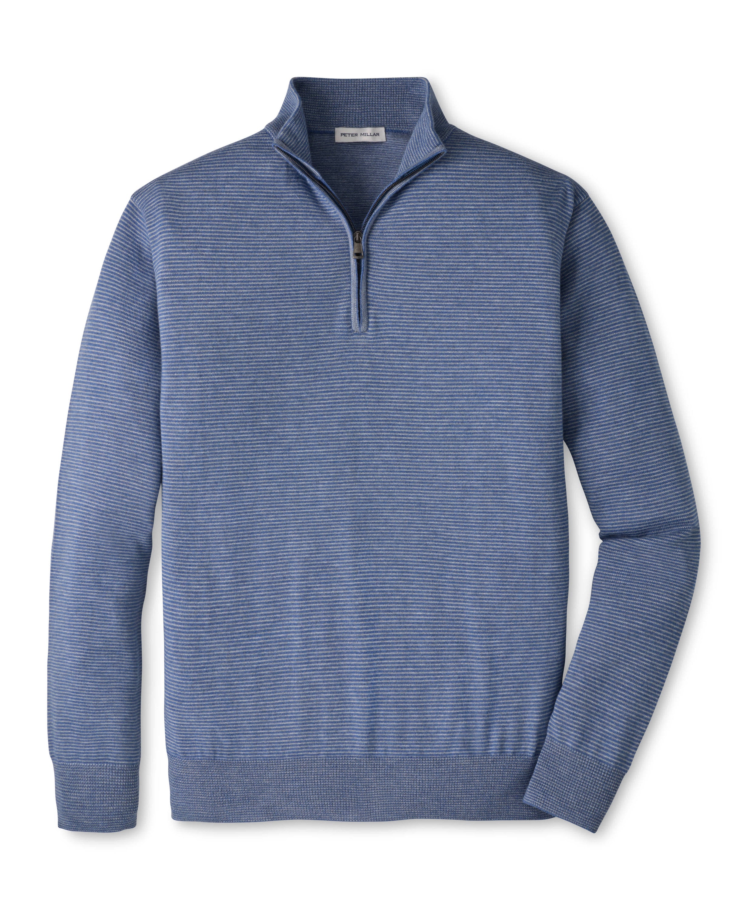 Peter Millar - Canton Stripe Quarter Zip Sweater - Blue Freesia