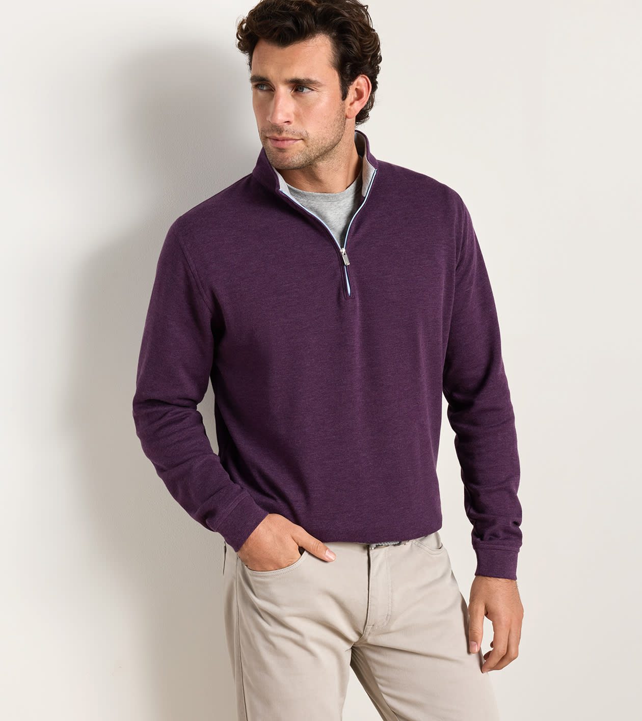 Peter Millar - Crown Comfort Quarter-Zip Pullover - Grapeseed