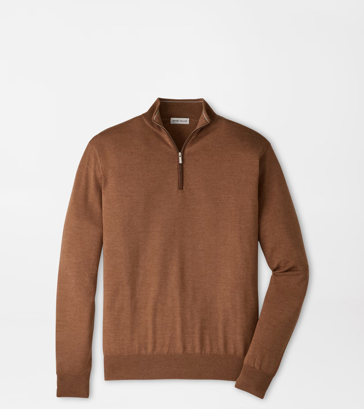 Peter Millar - Autumn Crest Suede Trim Quarter-Zip - Dark Amber