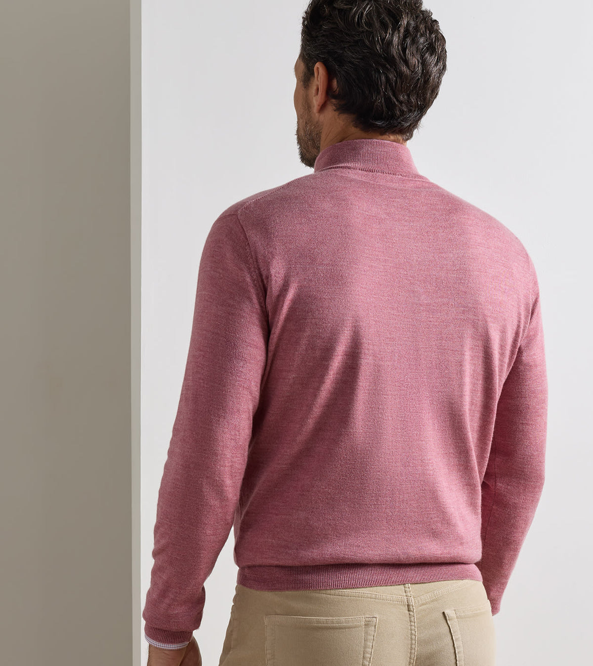 Peter Millar - Autumn Crest Suede Trim Quarter-Zip - Dusty Rose
