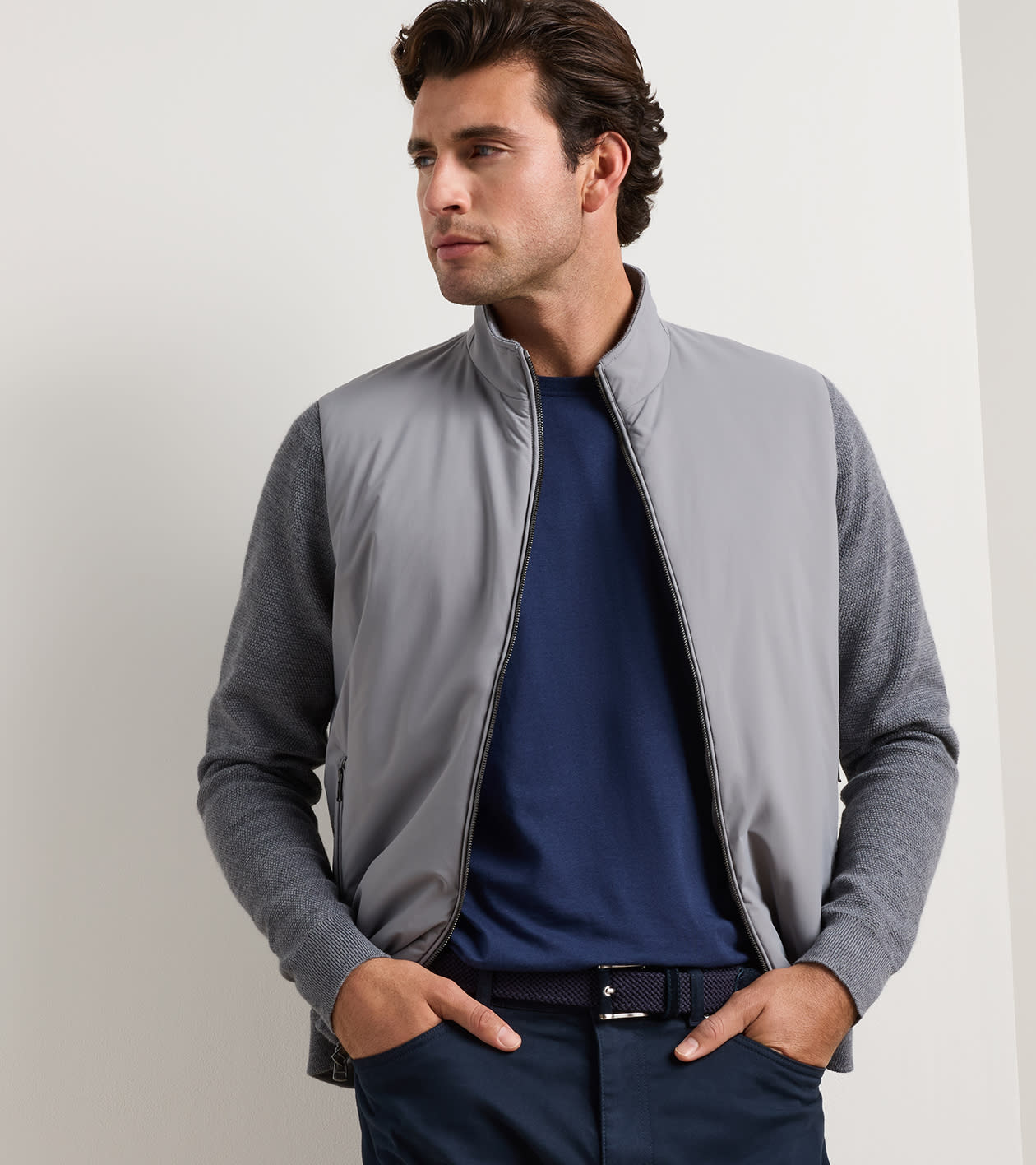 Peter Millar - Solarspun Full Zip Sweater - Oslo Grey