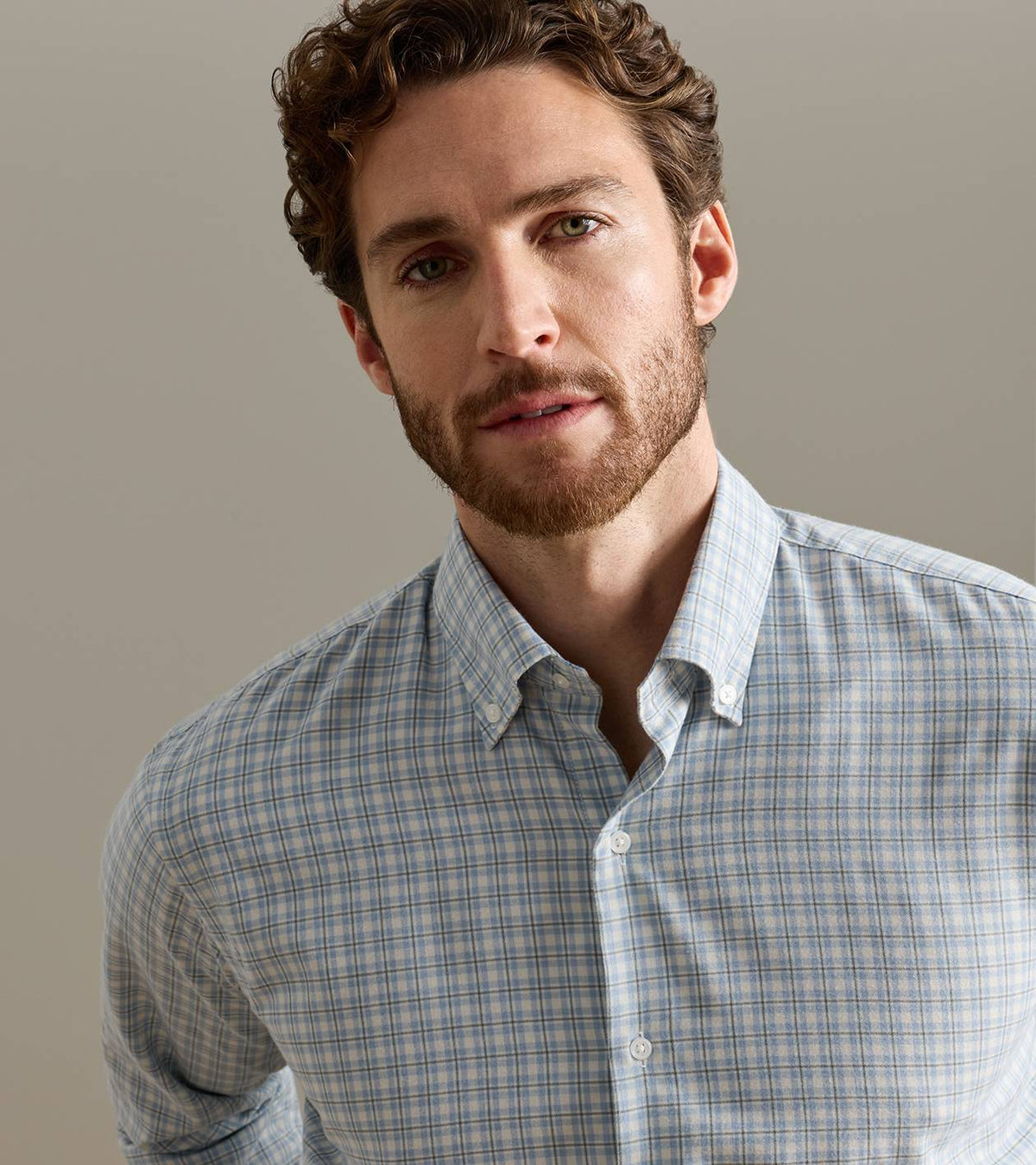 Peter Millar - Oliver Performance Flannel Sport Shirt- Gravel Blue