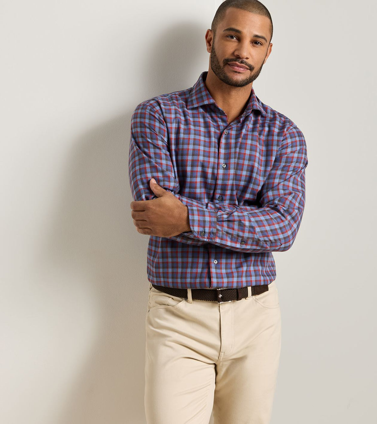 Peter Millar - Theodore Performance Flannel Sport Shirt - Crown Blue