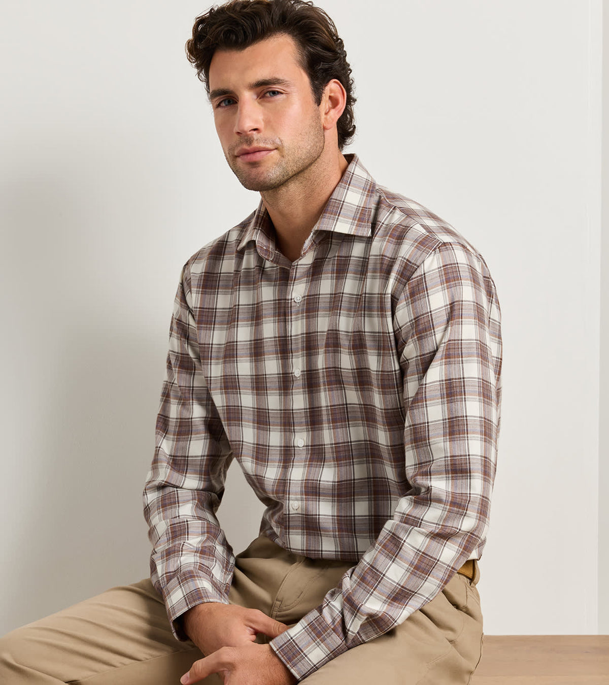 Peter Millar - Cannon Performance Flannel Sport Shirt - Winter Ivory