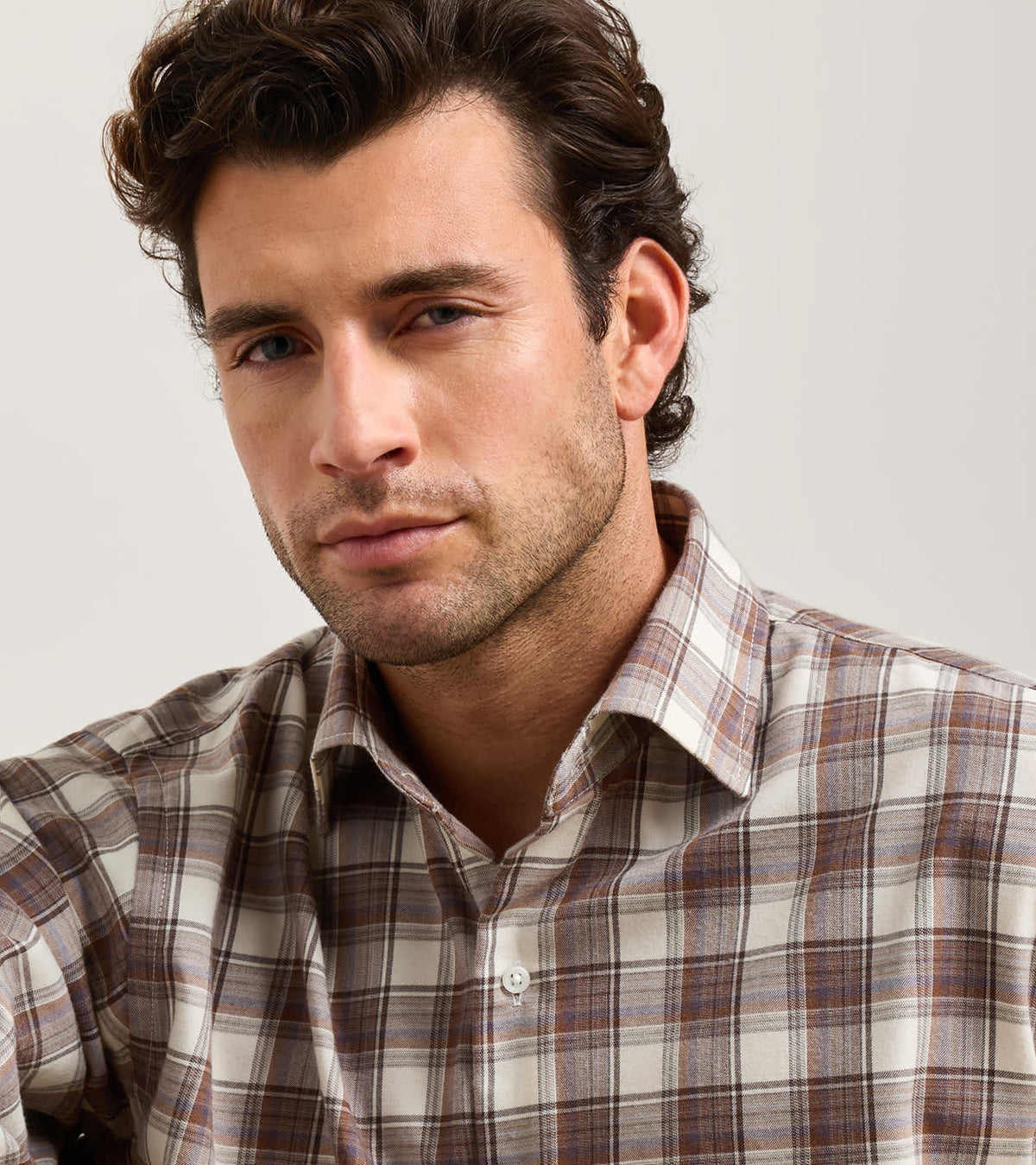 Peter Millar - Cannon Performance Flannel Sport Shirt - Winter Ivory