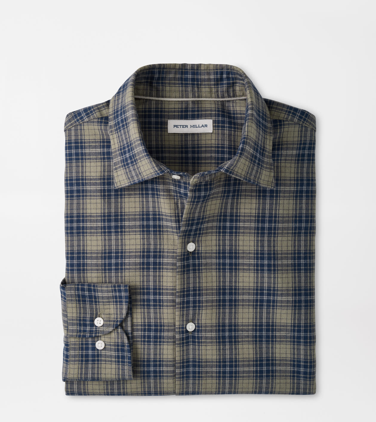 Peter Millar - Dean Performance Flannel Sport Shirt - Fatigue