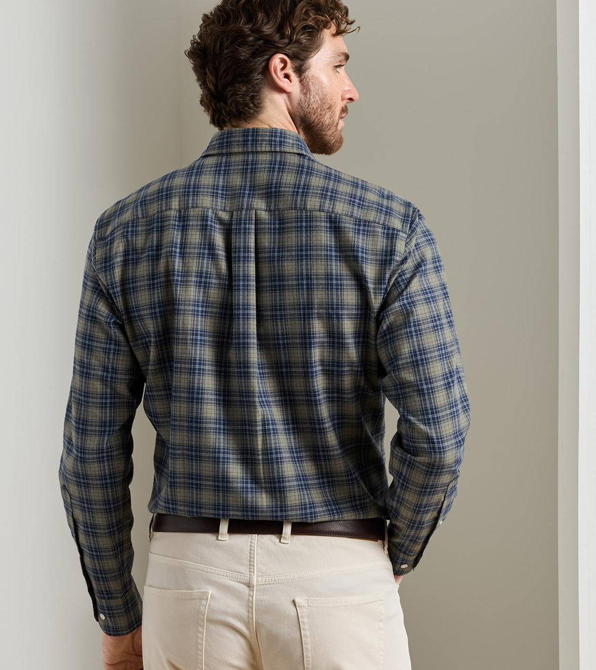 Peter Millar - Dean Performance Flannel Sport Shirt - Fatigue