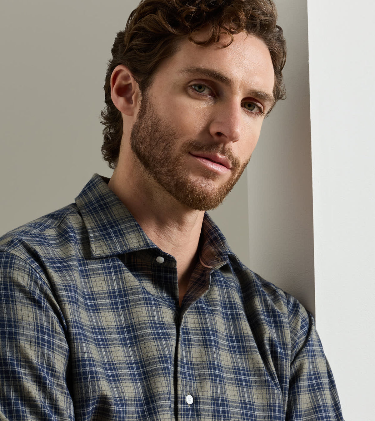 Peter Millar - Dean Performance Flannel Sport Shirt - Fatigue