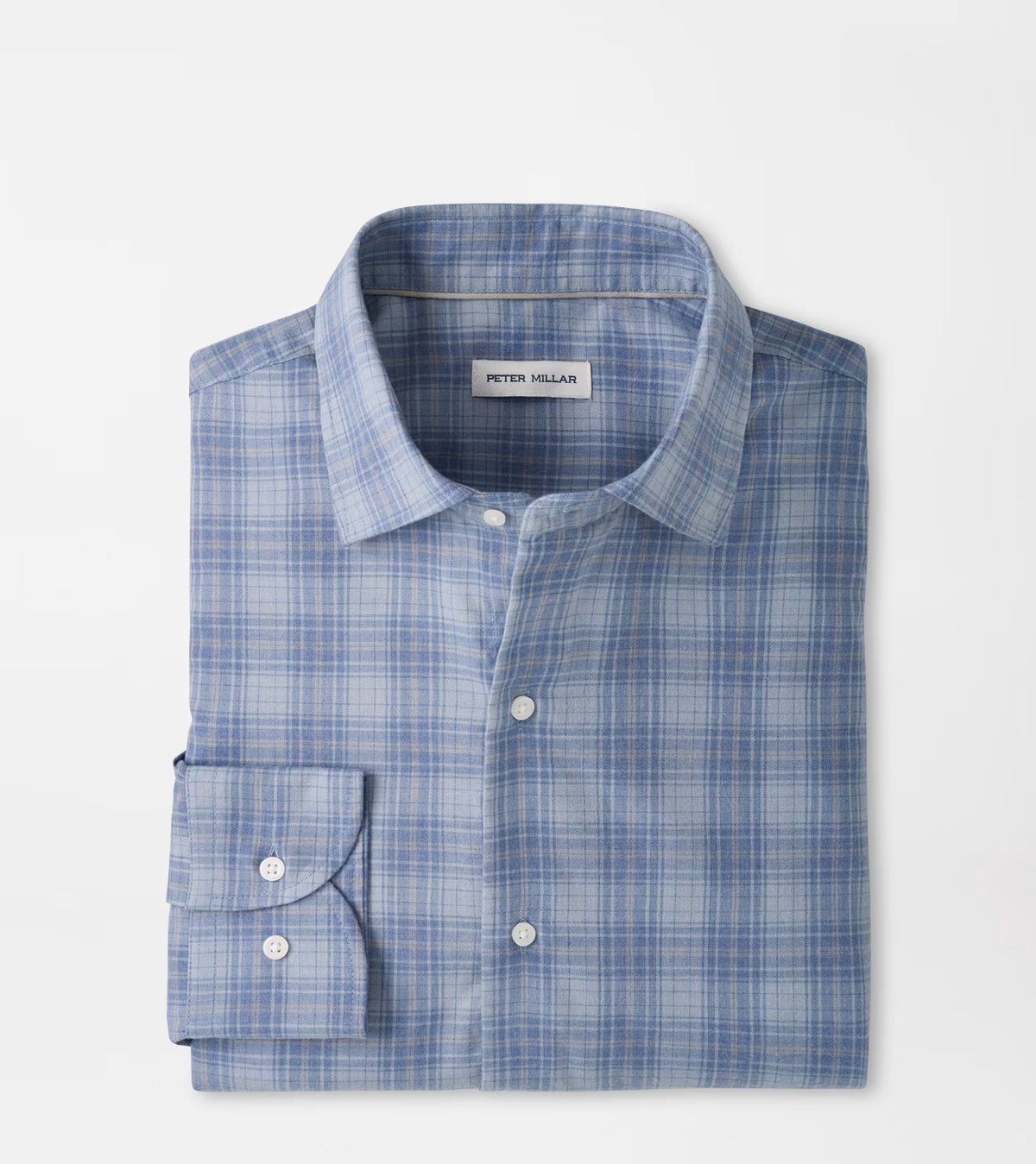 Peter Millar - Dean Performance Flannel Sport Shirt - Gravel Blue