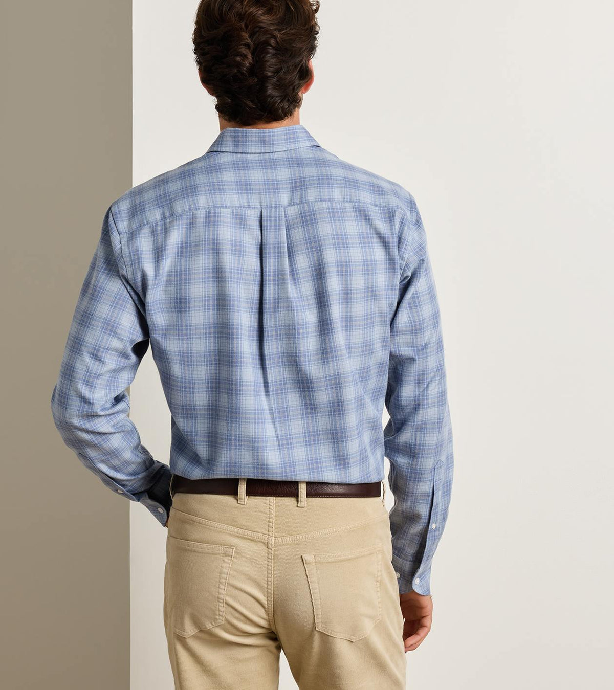 Peter Millar - Dean Performance Flannel Sport Shirt - Gravel Blue