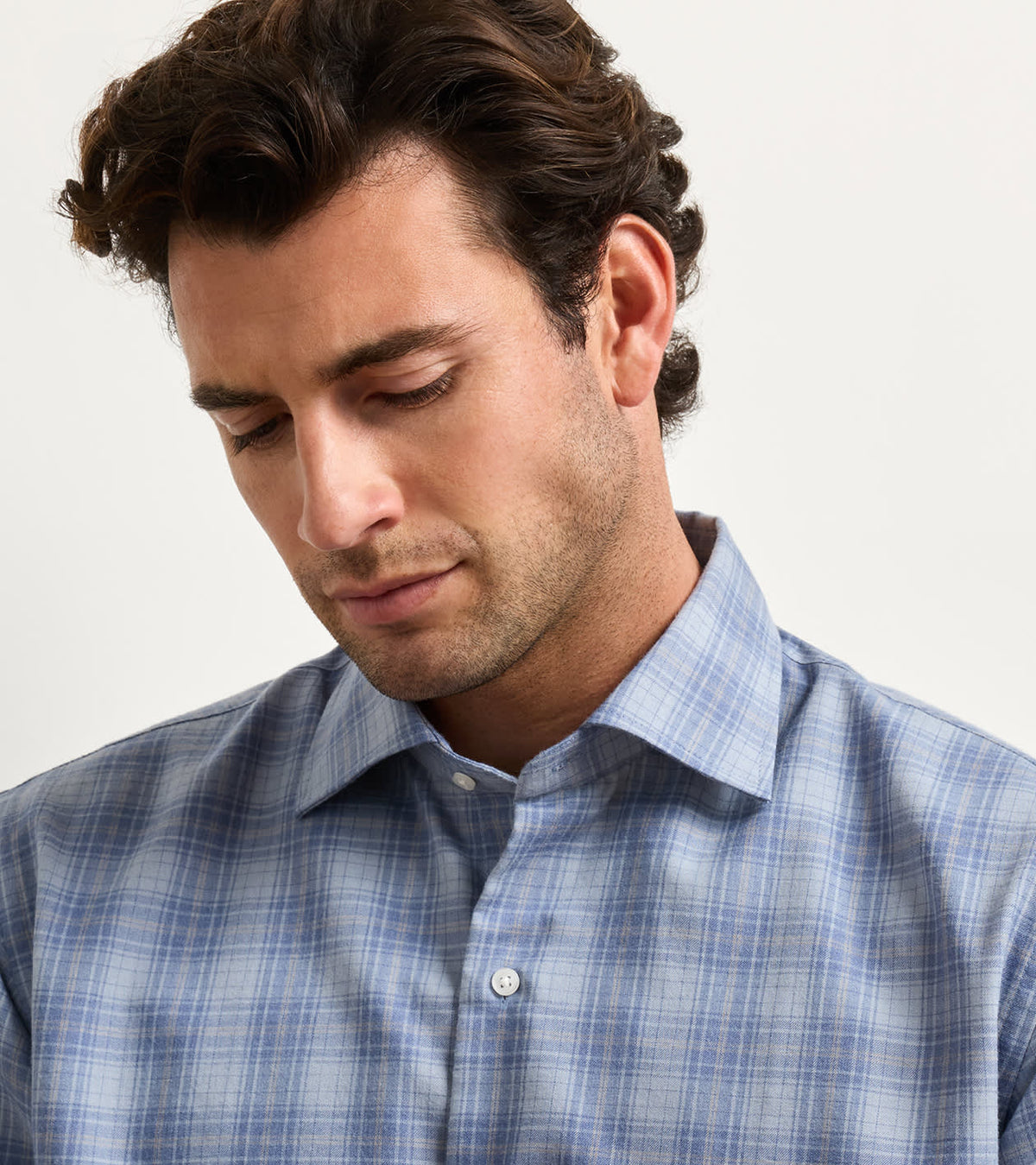 Peter Millar - Dean Performance Flannel Sport Shirt - Gravel Blue