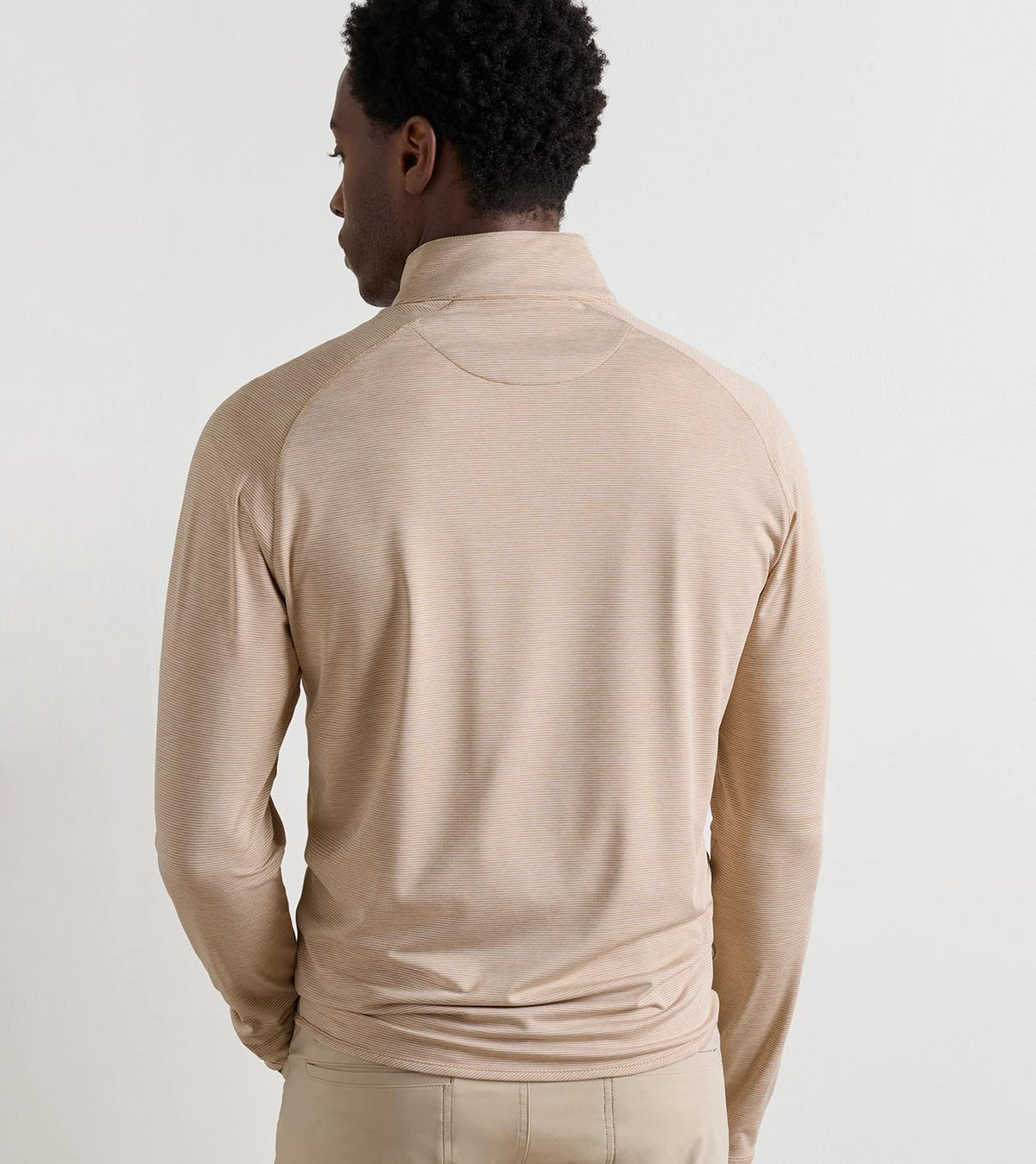 Peter Millar - Stealth Stripe Performance Quarter-Zip - Light Nutmeg