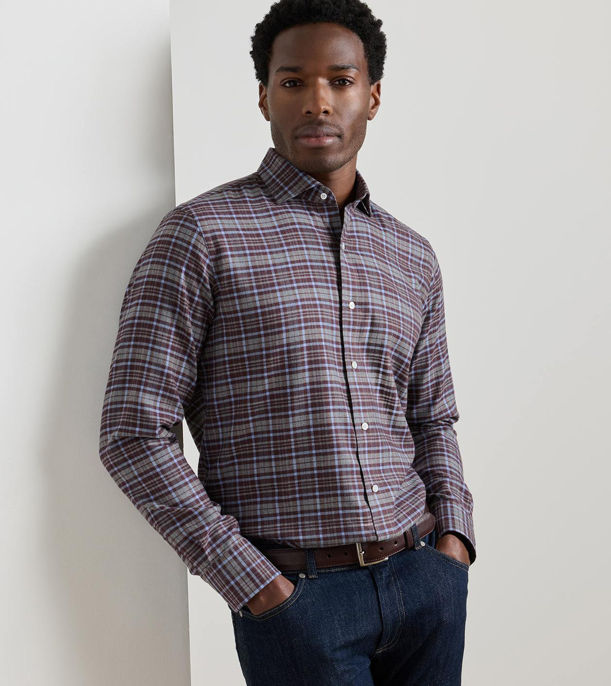 Peter Millar - Cuneo Italian Flannel Sport Shirt - Argento