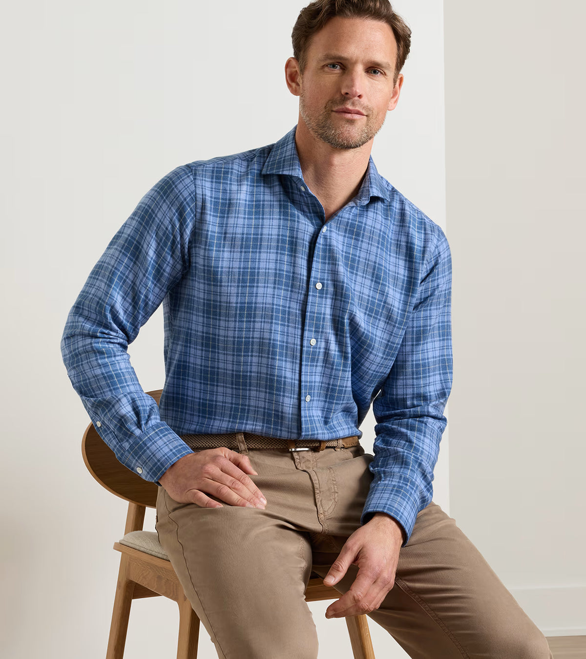 Peter Millar - Gressan Italian Flannel Sport Shirt - Windy Blue