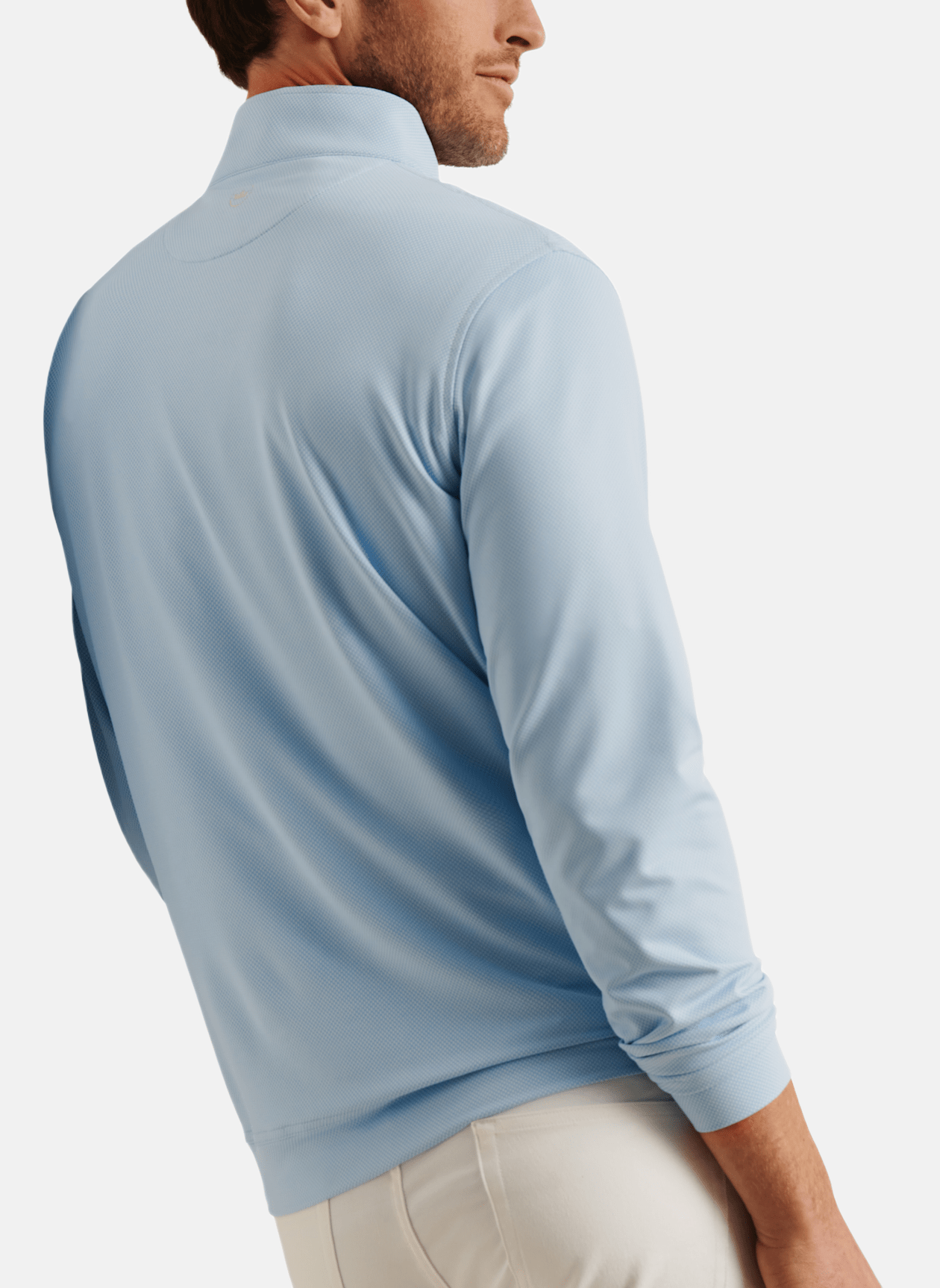 Peter Millar - Georgia Script™ Perth Birdseye Quarter Zip - Pale Blue