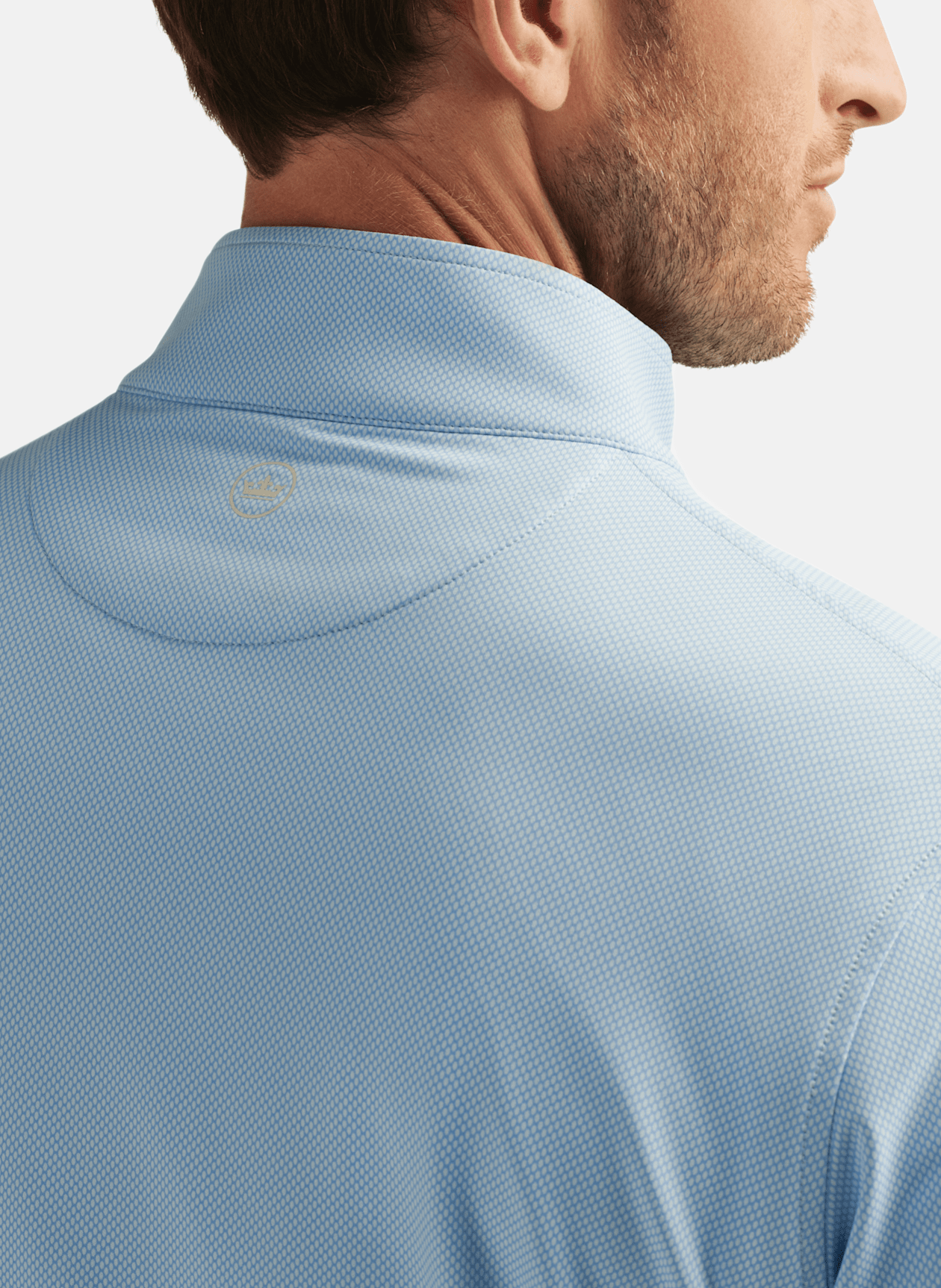 Peter Millar - Georgia Script™ Perth Birdseye Quarter Zip - Pale Blue