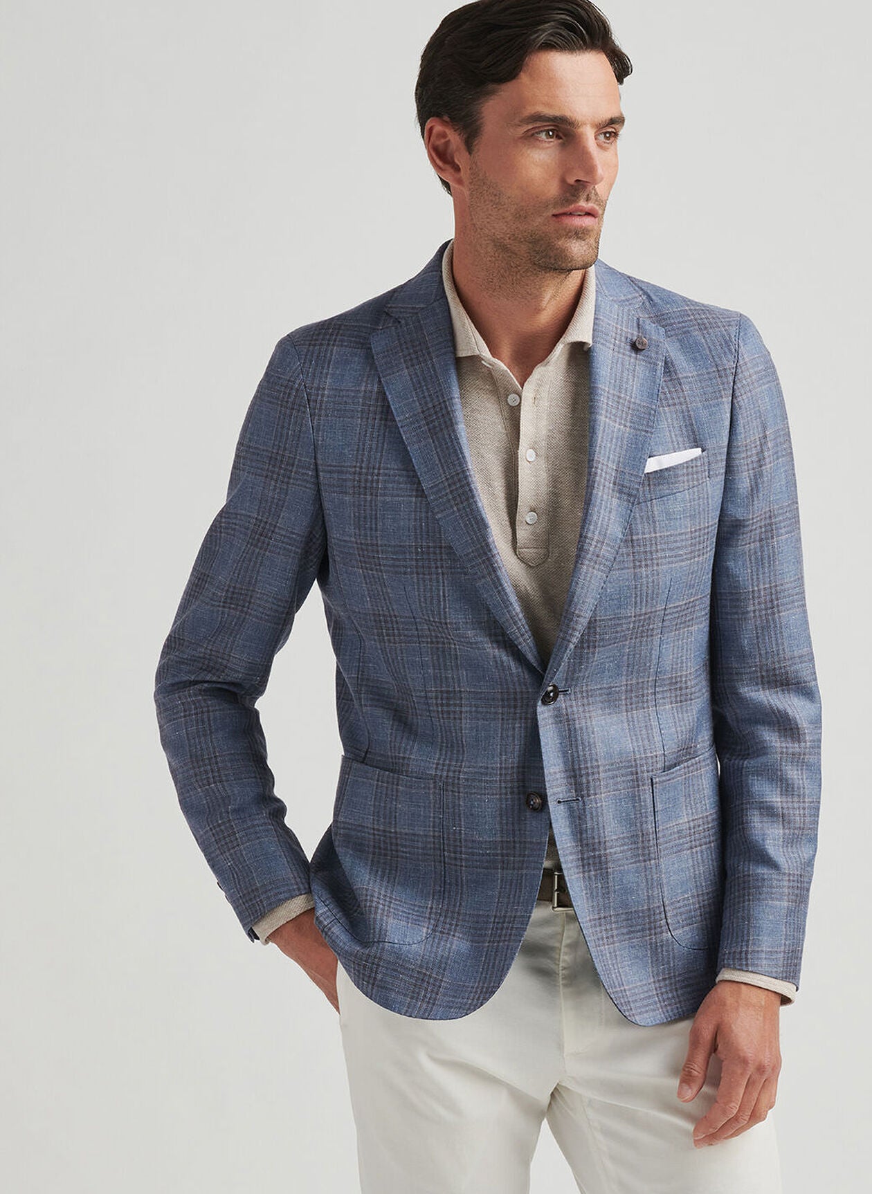 Peter Millar - Ames Plaid Soft Jacket - Blue Pearl