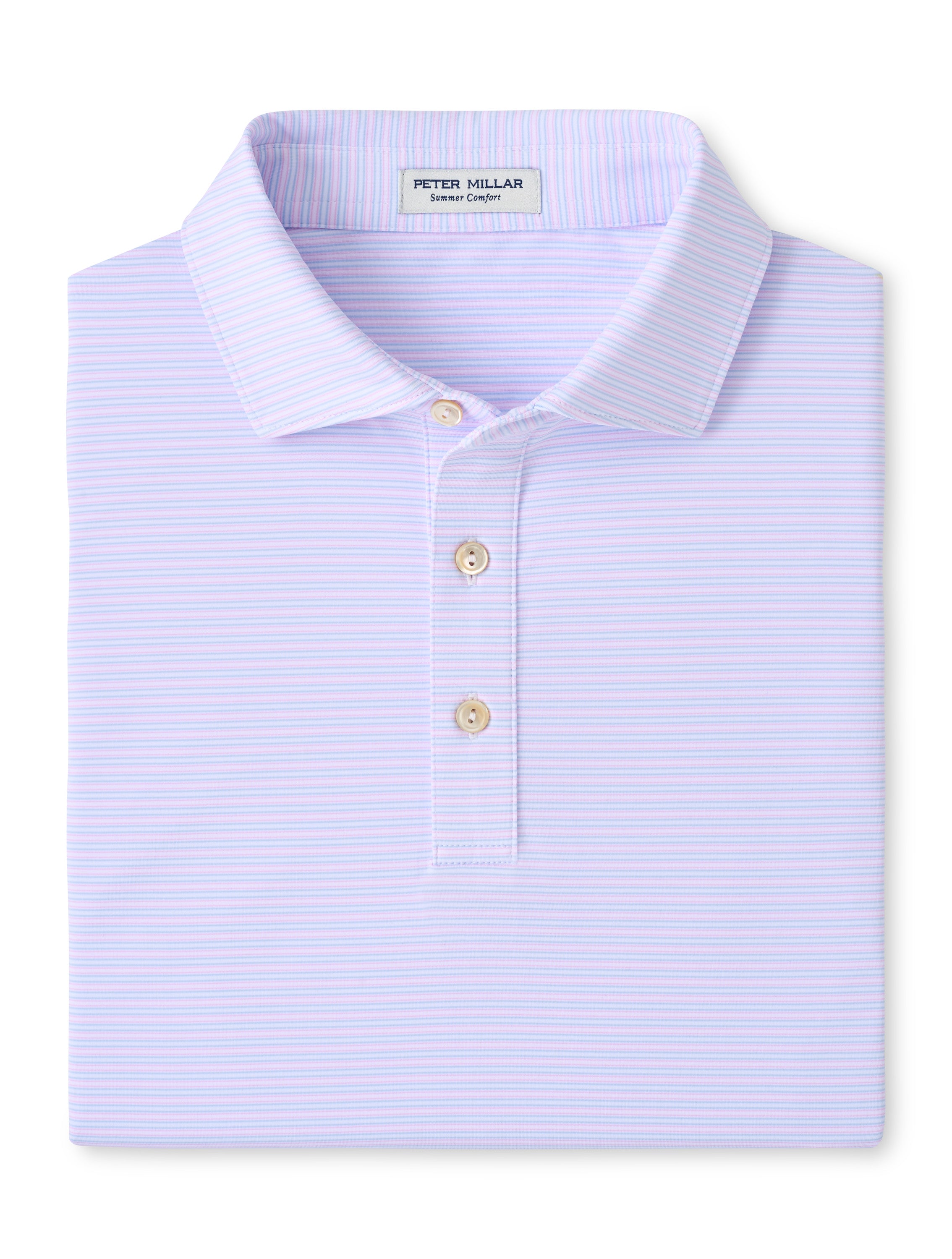 Peter Millar - Harrington Performance Jersey Polo - White Stream Blue