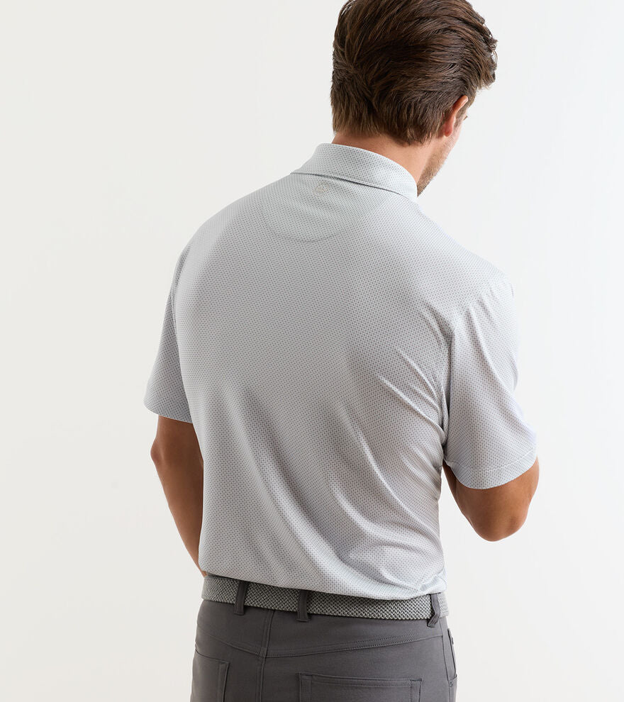 Peter Millar - Phoenix Performance Jersey Polo - White & Gale Grey
