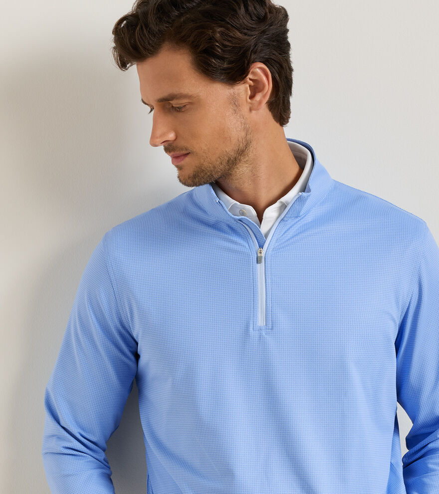 Peter Millar - Pearth Basketweave Performance Quarter Zip - Cottage Blue