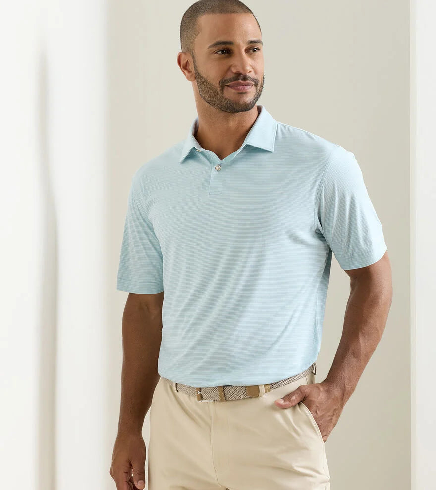 Peter Millar - Featherweight Trading Stripe Performance Polo - Seaflower