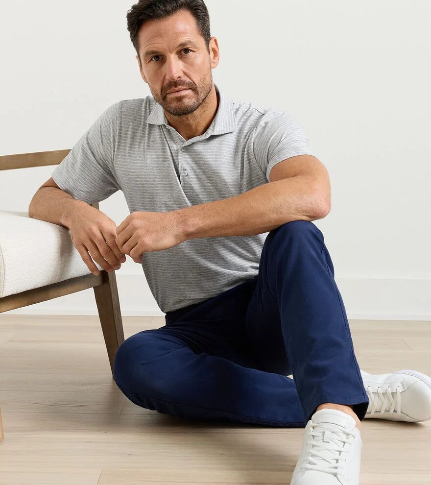 Peter Millar - Gilman Crown Flex Cotton Polo -  Grey Heather