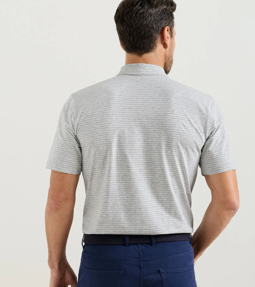 Peter Millar - Gilman Crown Flex Cotton Polo -  Grey Heather