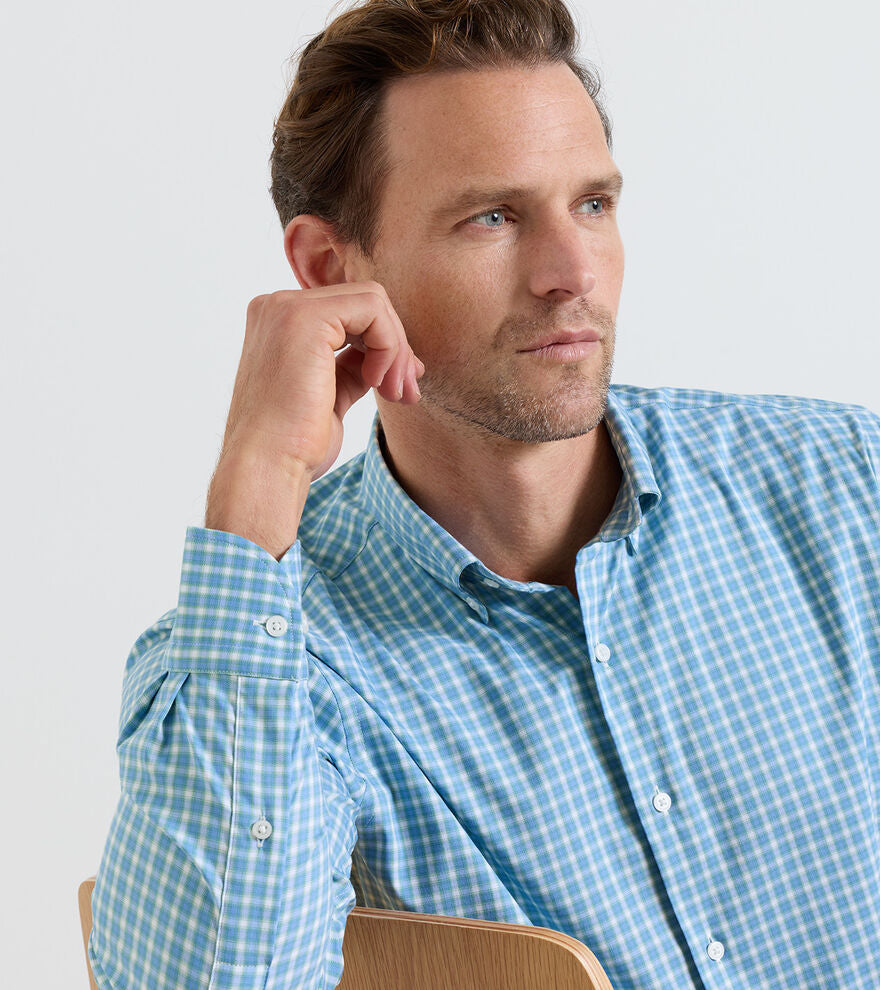 Peter Millar - Felix Crown Lite Cotton-Stretch Sport Shirt - Bluebird