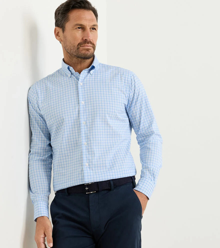 Peter Millar - Calvin Crown Lite Cotton-Stretch Sport Shirt - Cottage Blue