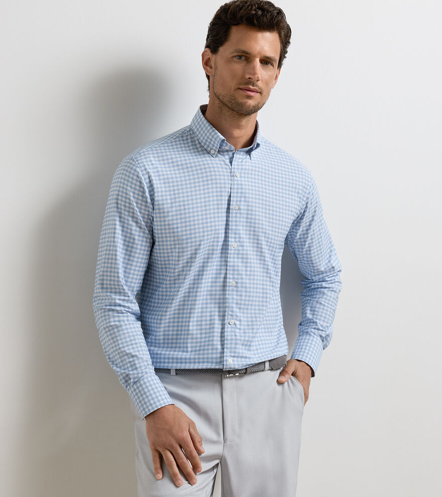 Peter Millar - Lewis Performance Twill Sport Shirt - Cloudy Blue