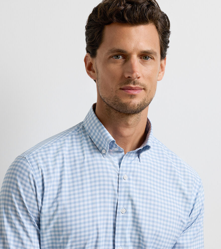 Peter Millar - Lewis Performance Twill Sport Shirt - Cloudy Blue