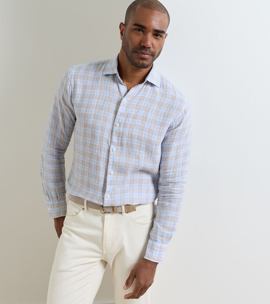 Peter Millar - Milo Linen Sport Shirt - Cloudy Blue