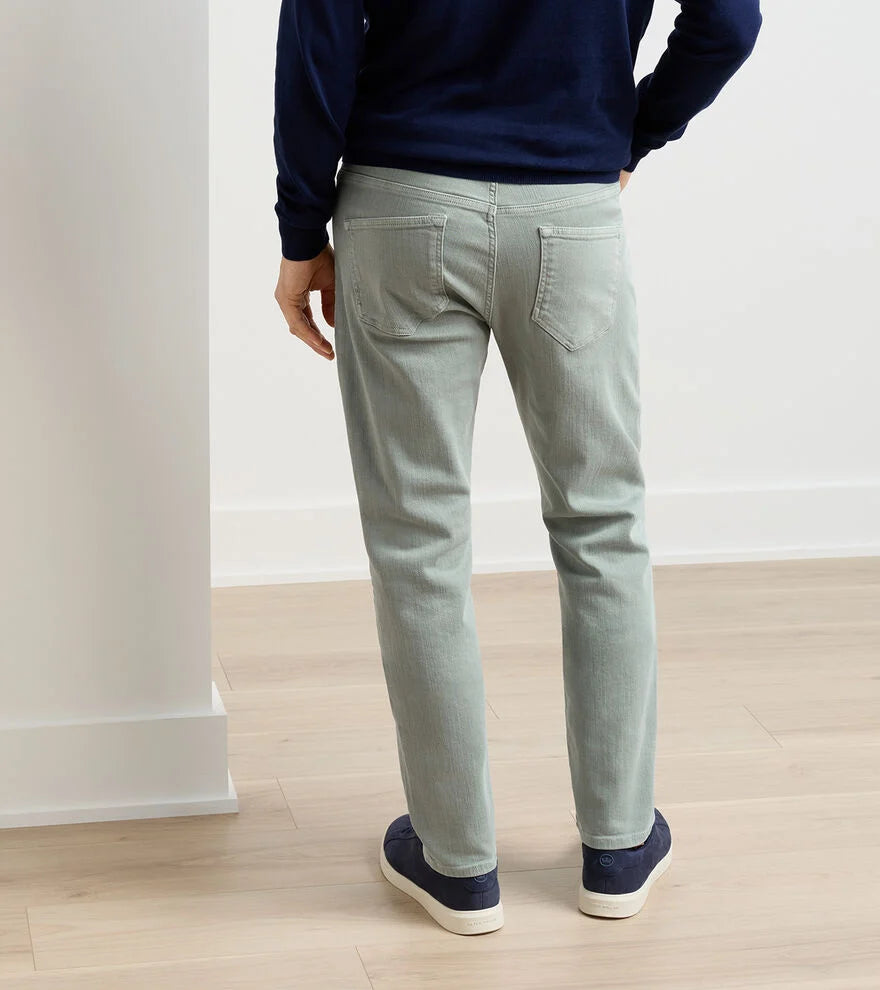 Peter Millar - Wayfare Five-Fairfield Garment Dyed Denim - Sage Fog