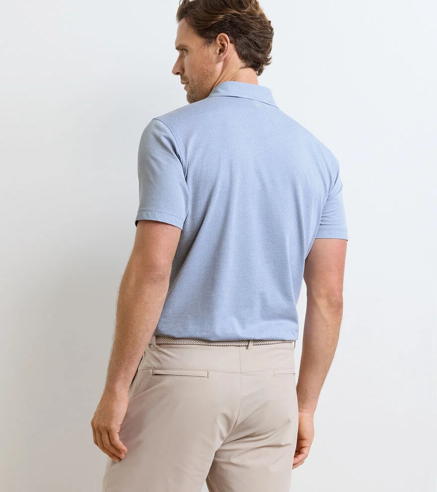 Peter Millar - Albatross Diamond Cotton - Blend Pique Polo - Dusk Blue