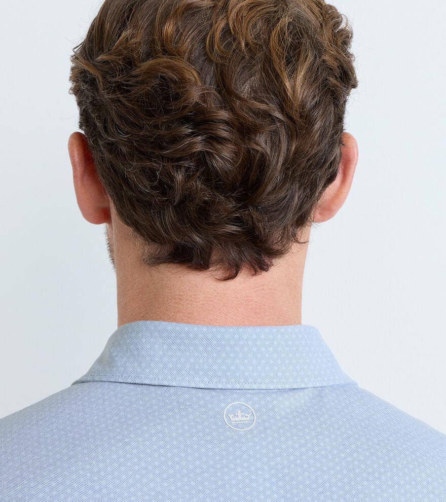 Peter Millar - Albatross Diamond Cotton - Blend Pique Polo - Dusk Blue