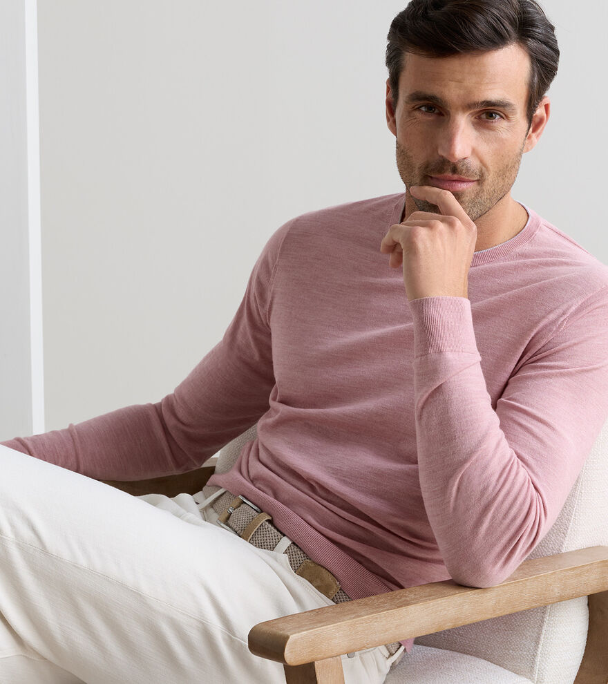 Peter Millar- Excursionist Flex Crew-Rose Quartz