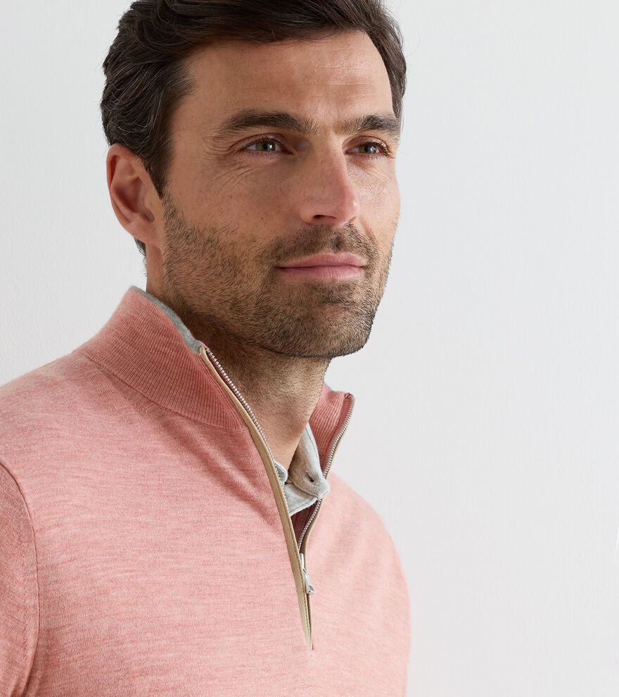 Peter Millar- Excursionist Flex Quarter Zip-Faded Scarlet