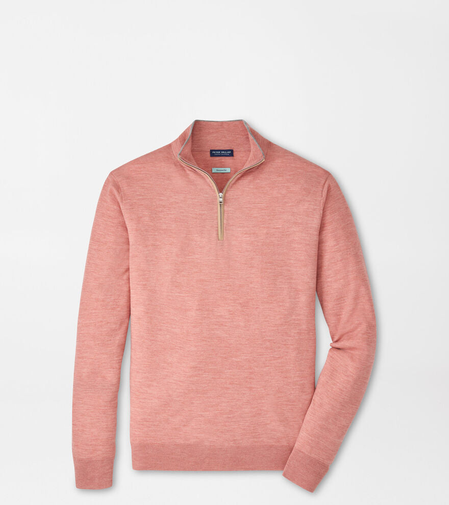 Peter Millar- Excursionist Flex Quarter Zip-Faded Scarlet