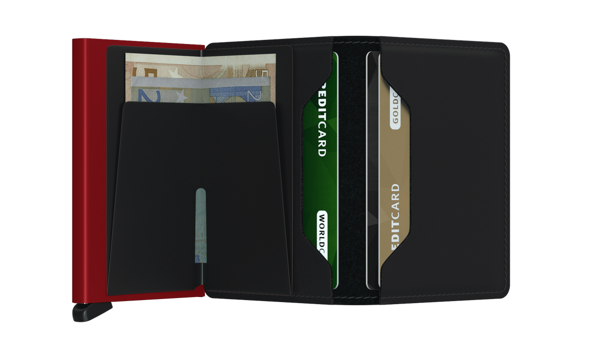 Secrid - Slim Wallet Matte - Black & Red