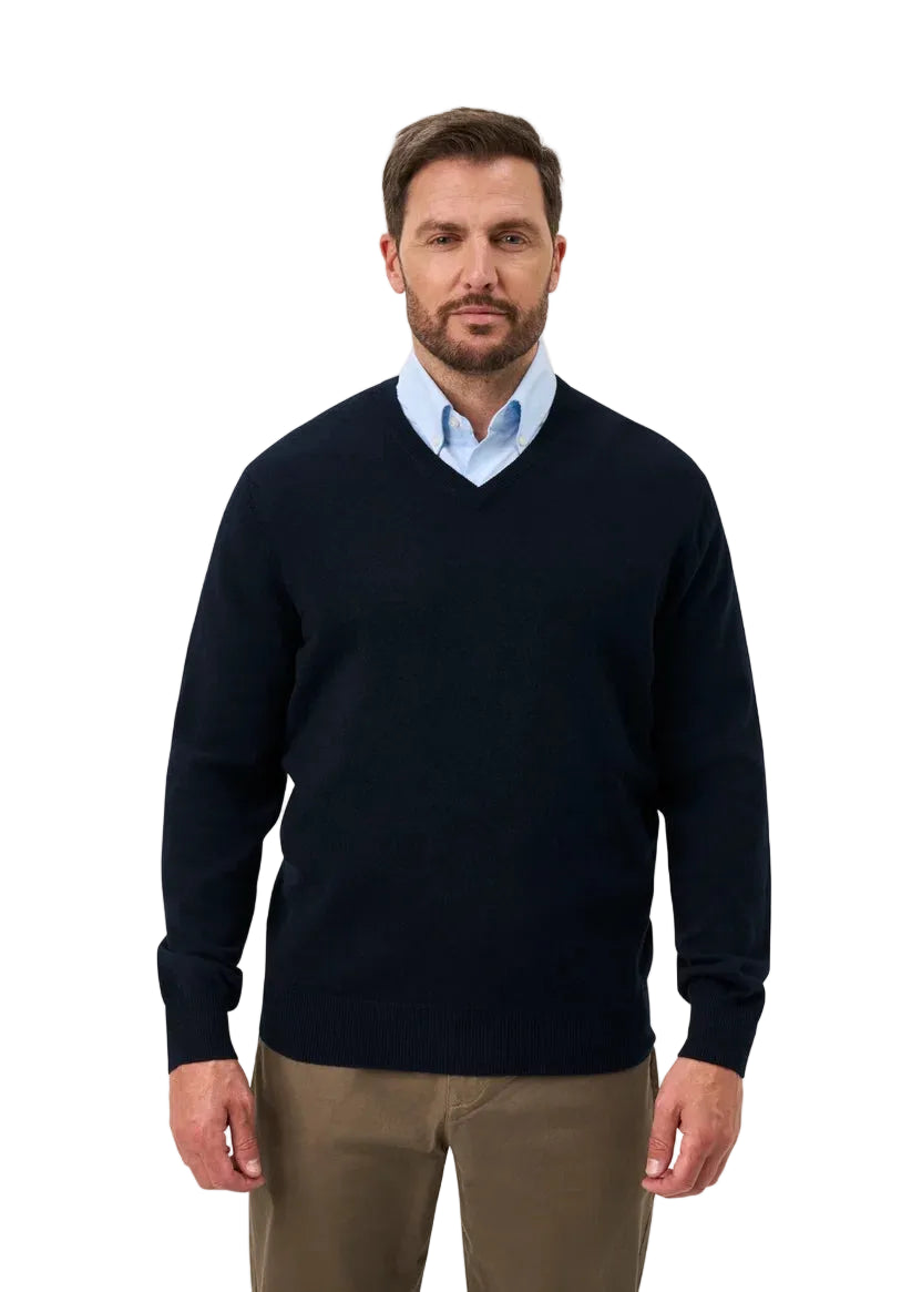 Alan Paine - Haddington V- Neck - Dark Navy