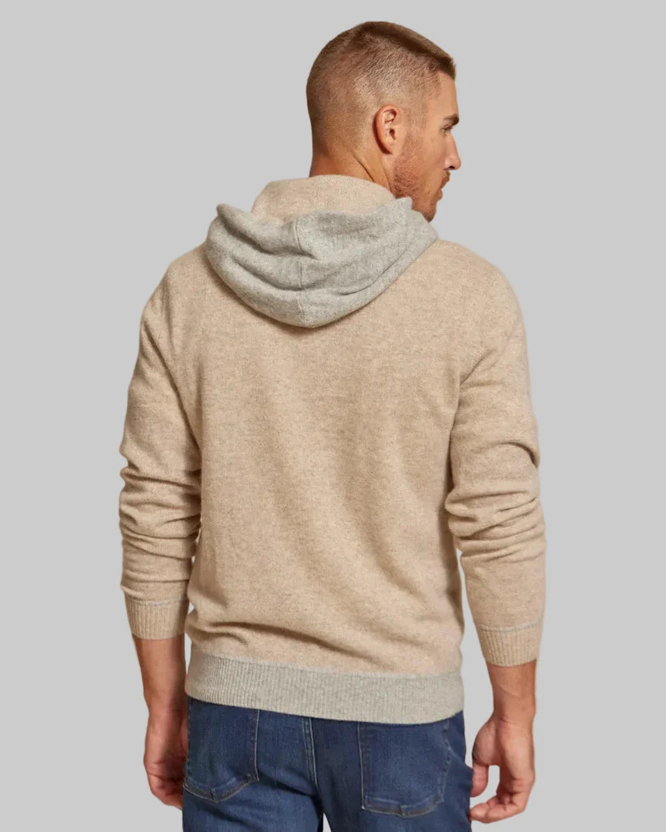 Rye 51 - The Kinsley - Two Tone Cashmere Hoodie - Taupe/Brown