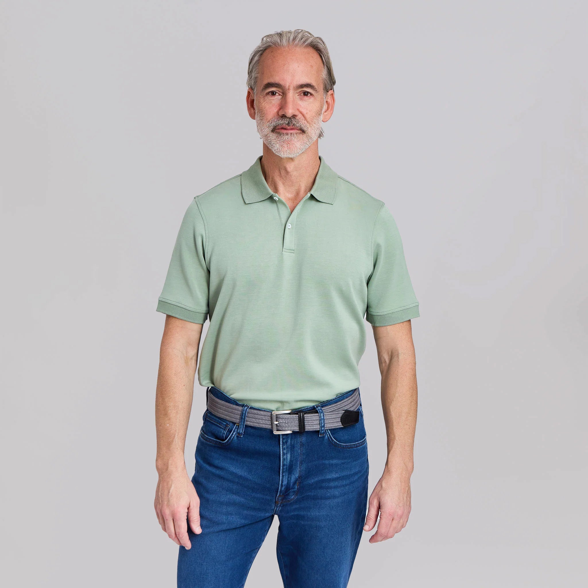 Rye 51 - The Holden - Sand Washed Double Knit SS Polo - Pine