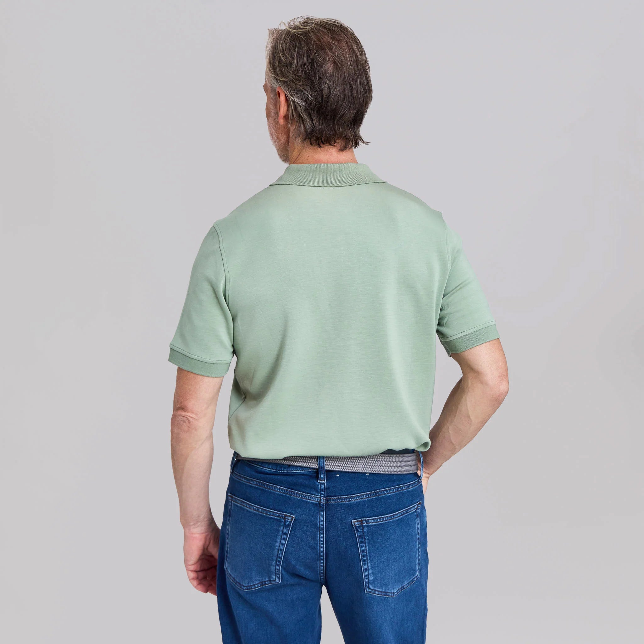 Rye 51 - The Holden - Sand Washed Double Knit SS Polo - Pine