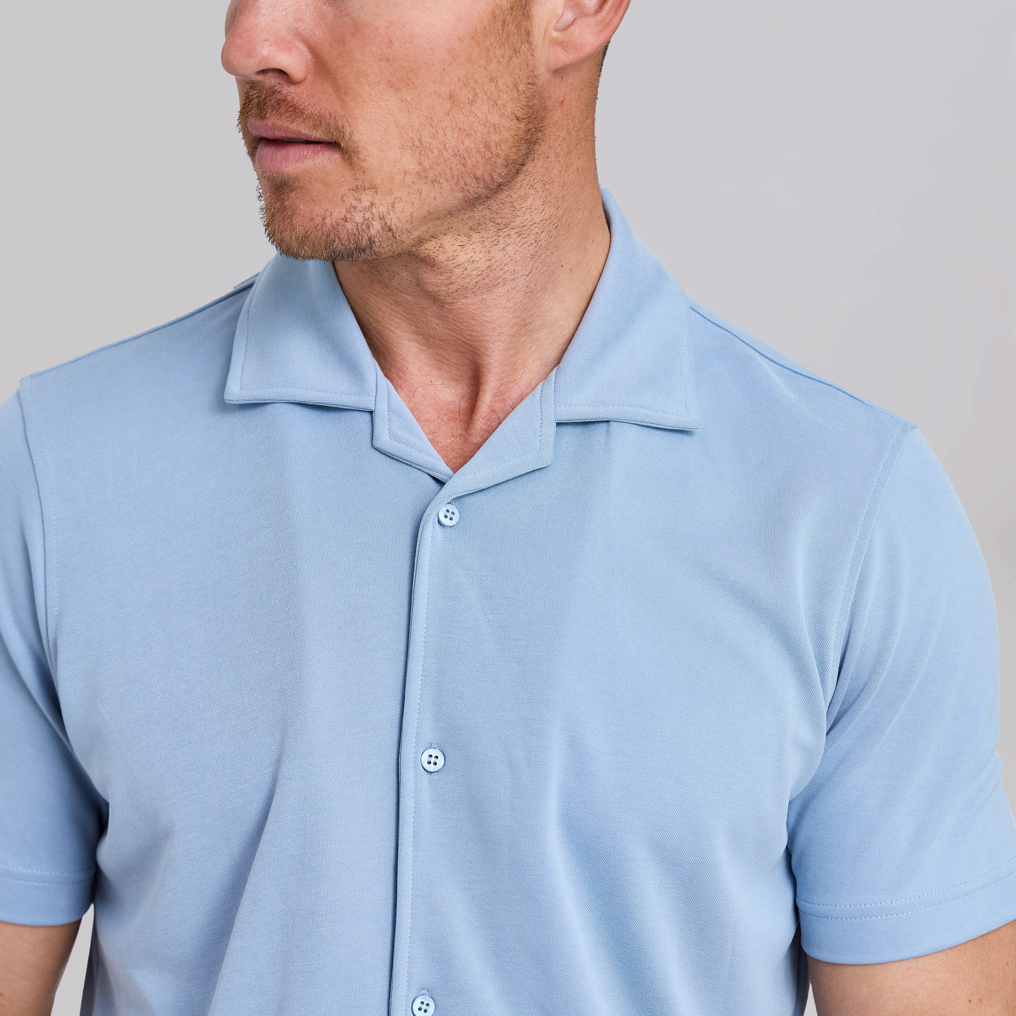 Rye 51 - The Brody - Double Knit SS Cabana Shirt - Sky Blue