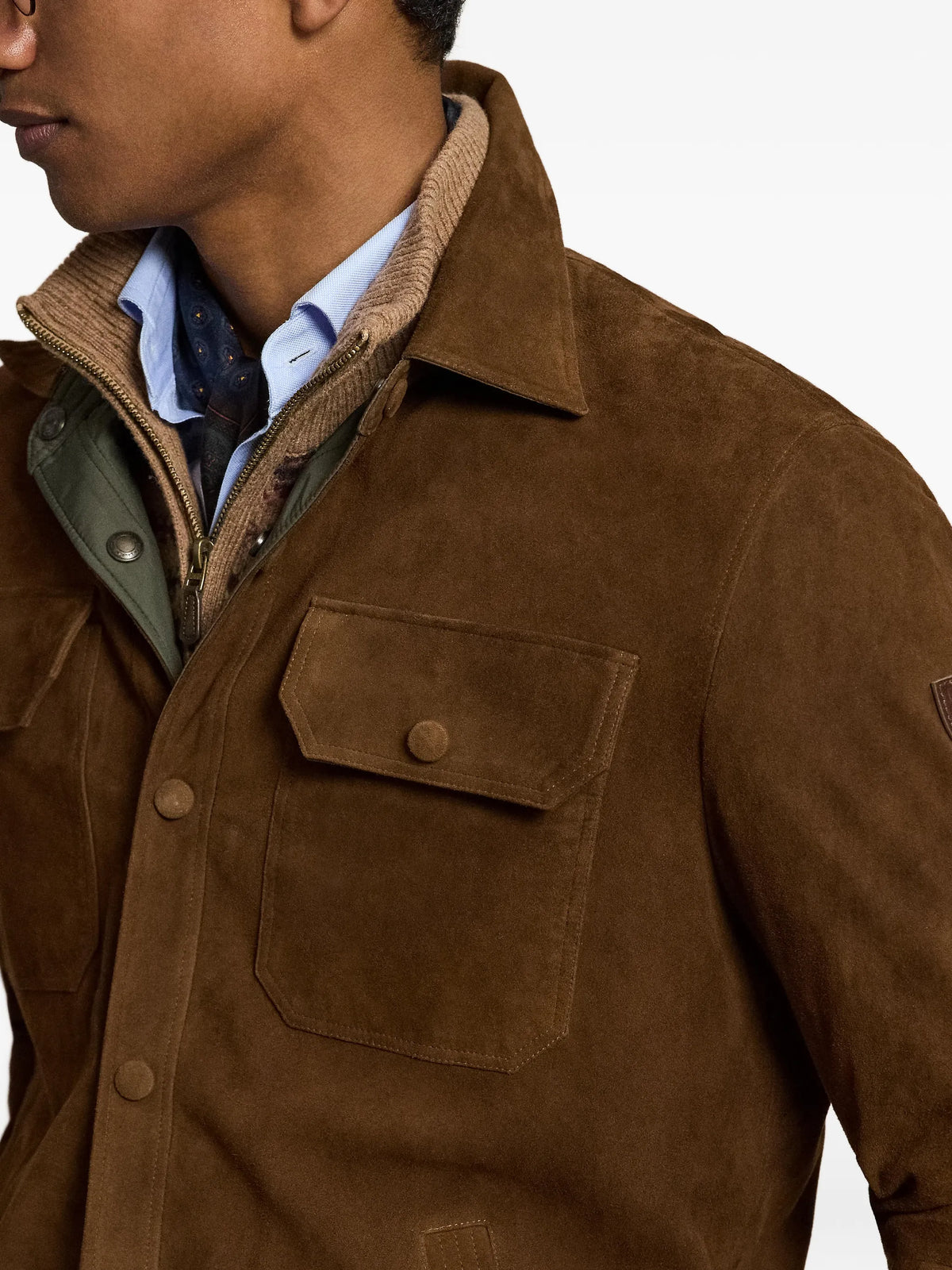 Ralph Lauren - Goat Suede Reversible Shacket - Brown/Olive