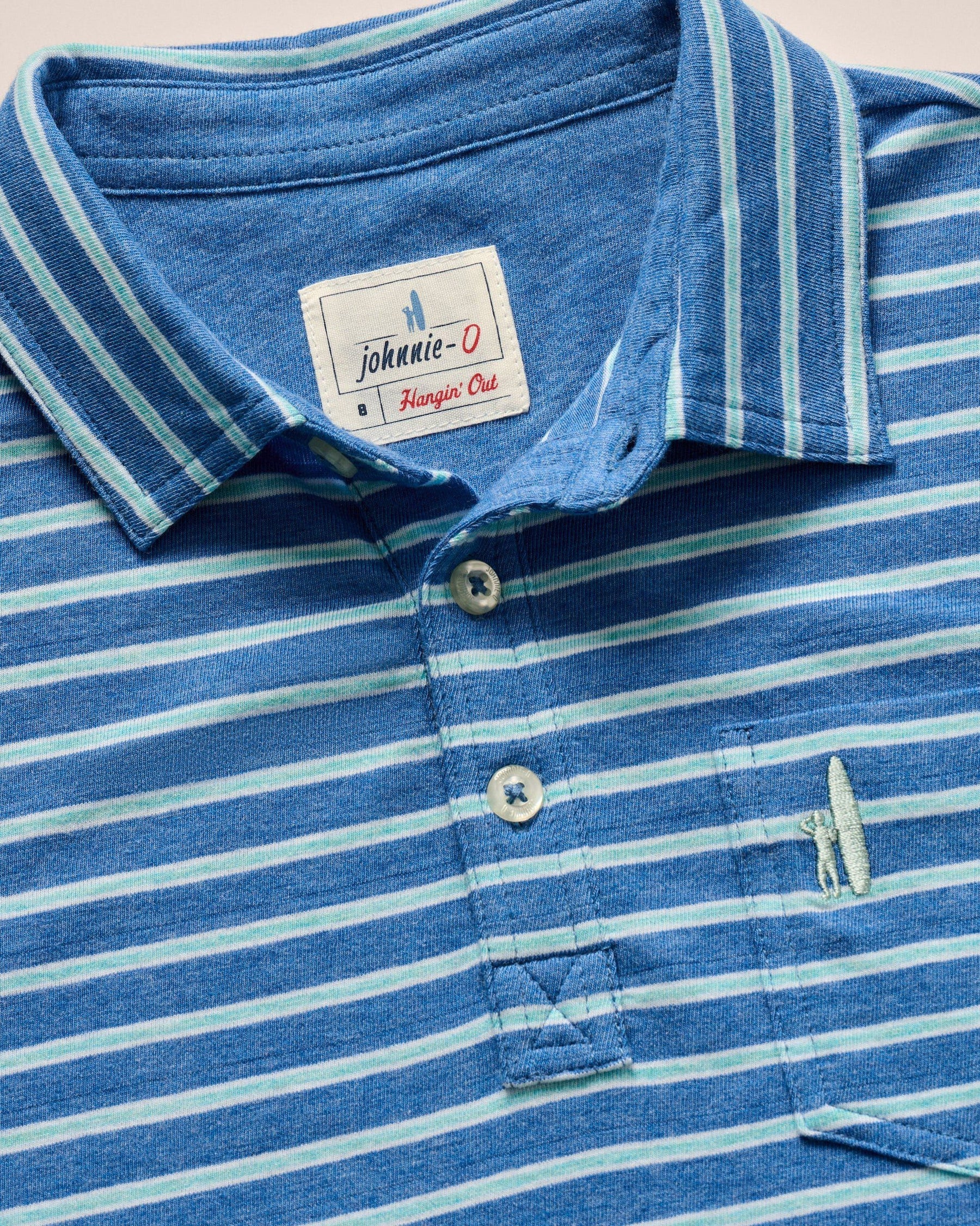 Johnnie O - Original 4-Button Jr. Polo - Matthis Deep Ocean Stripe