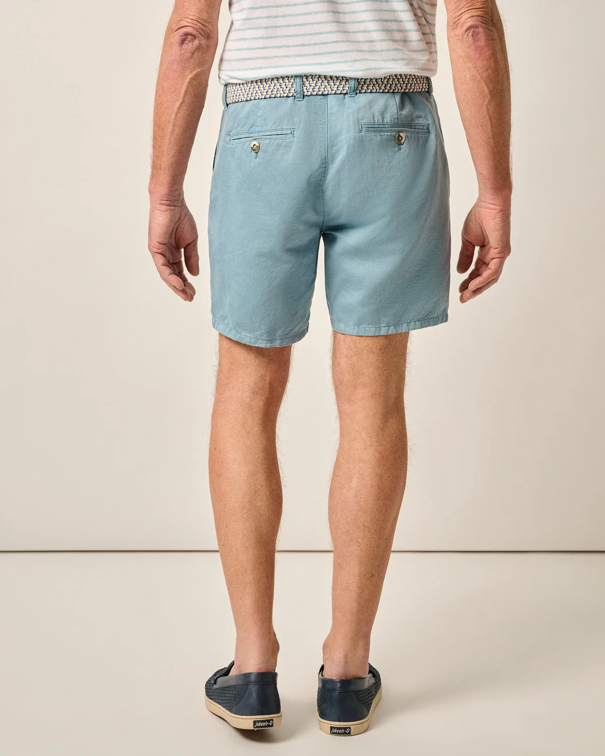 Johnnie-O - Melrose Cotton Linen Shorts - Mid Blue