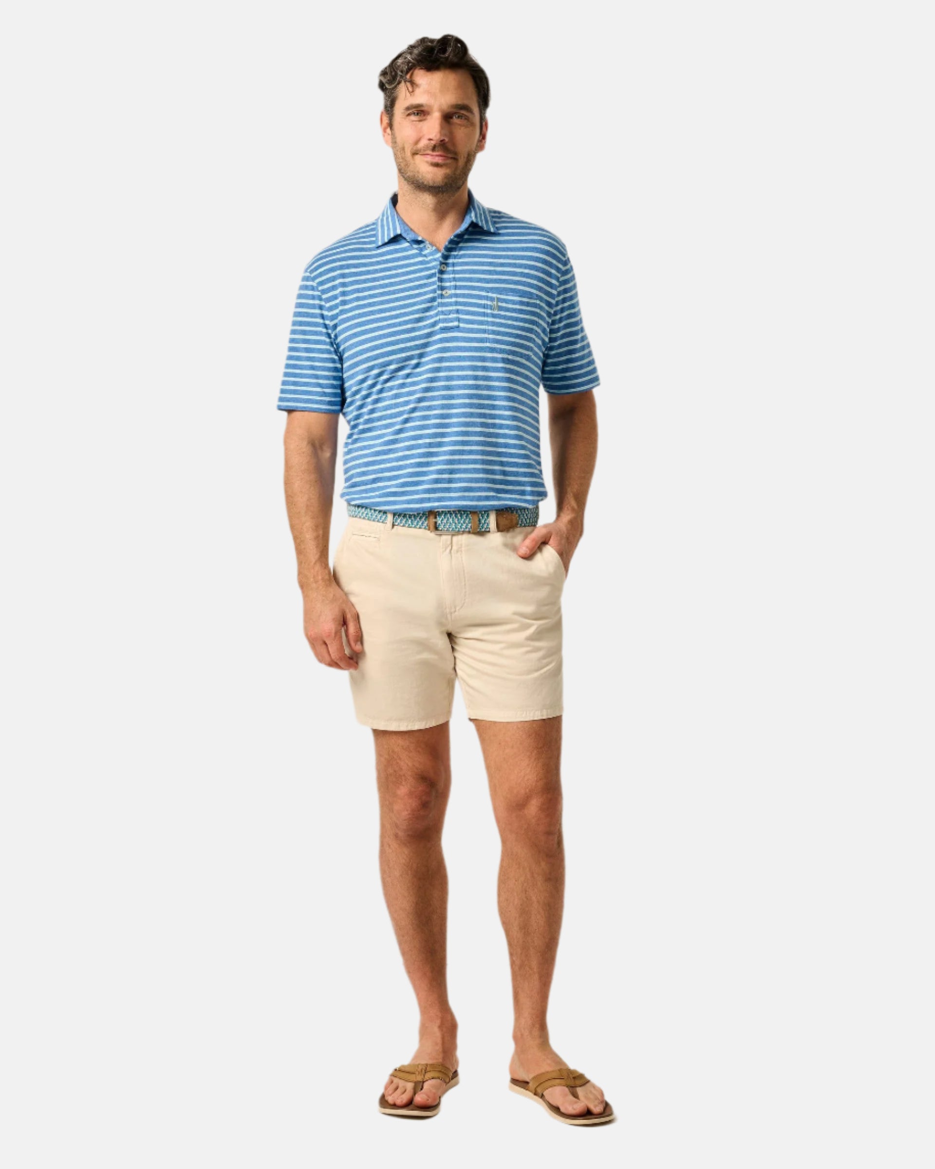 Johnnie-O - Melrose Cotton Linen Shorts - Stone